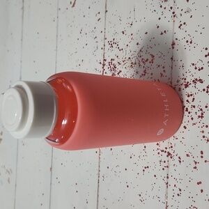 Athleta Glass Reusable Water Bottle, Pink Silicone Cover NEW